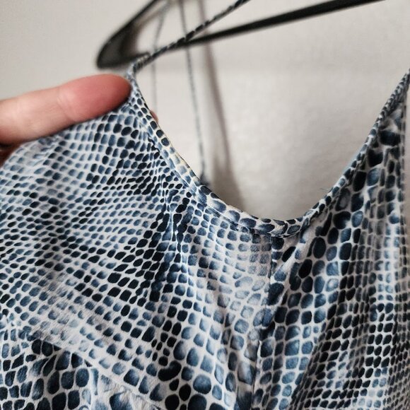 THE LIMITED 100% Silk Snake Print Slip Dress Blue Gray Snakeskin Y2K Size 6 - Picture 5 of 9